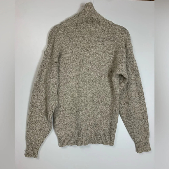 London Fog Oatmeal Wool Shawl Collar Sweater Vintage Knit Pullover Men Small USA - Picture 2 of 12